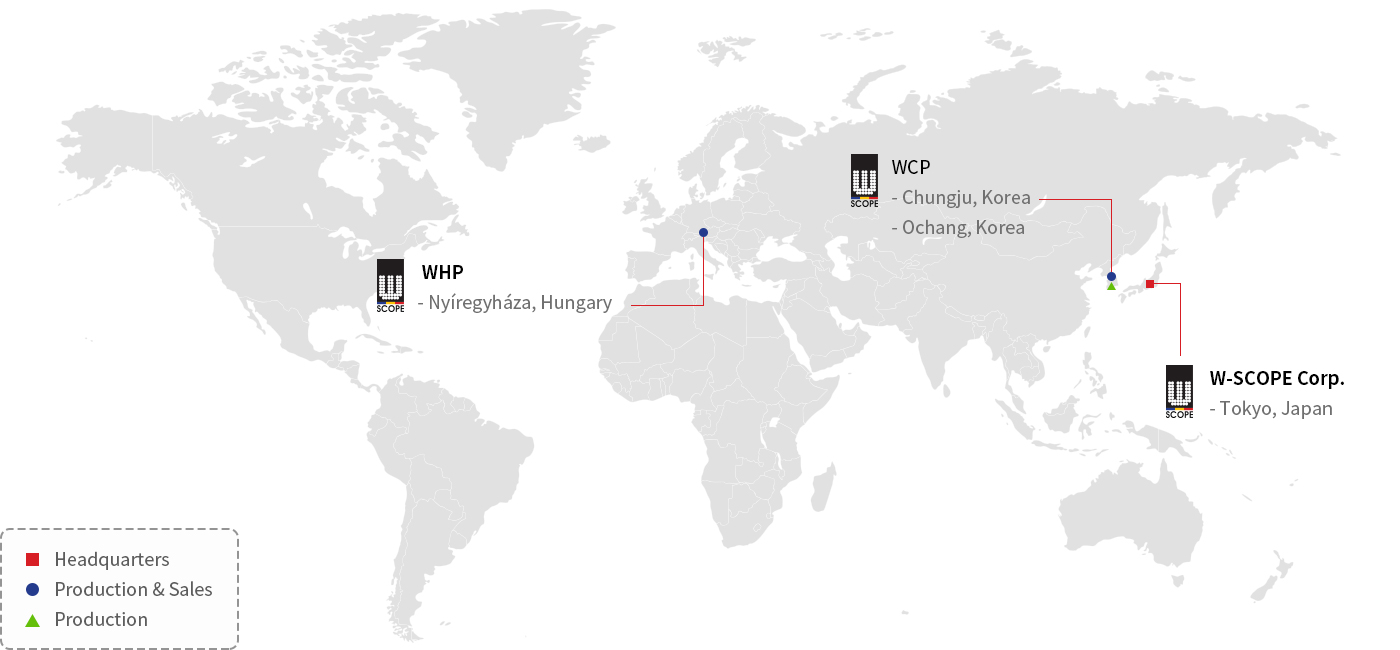 W-SCOPE GROUP 지도, W-SCOPE GROUP MAP